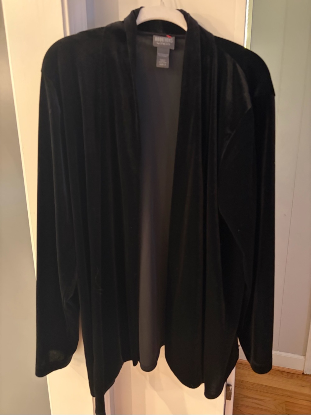 Chico's Black Velvet Open-Front Blazer CHICOS SIZE 3
